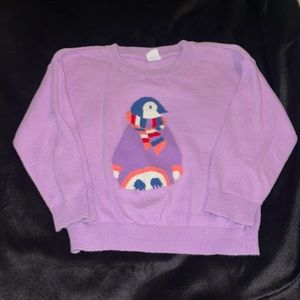 GAP 3T purple penguin sweater